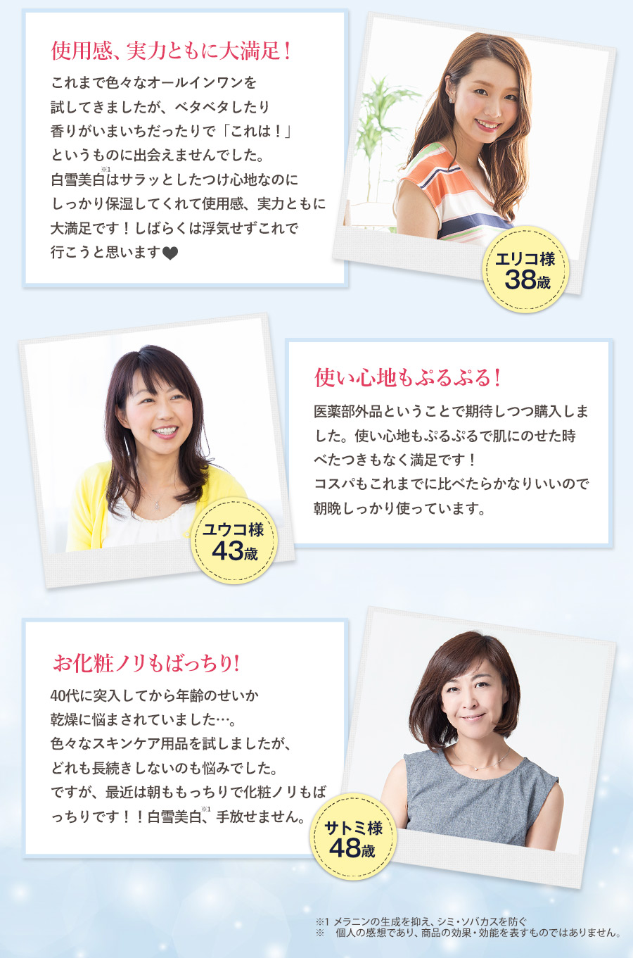 今までなかった!お喜びの声