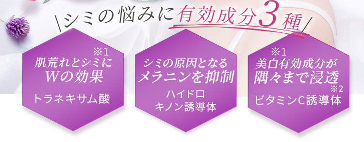 シミを消す有効成分3種